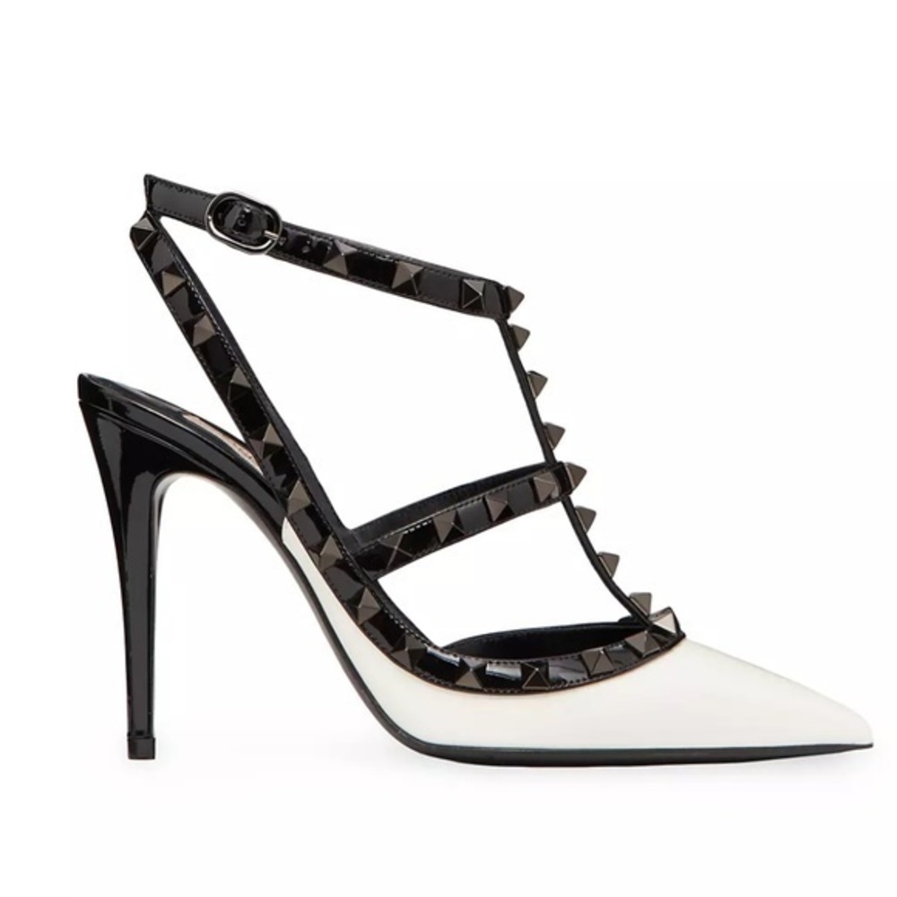 Valentino Garavani Rockstud Two-Tone Leather Pumps